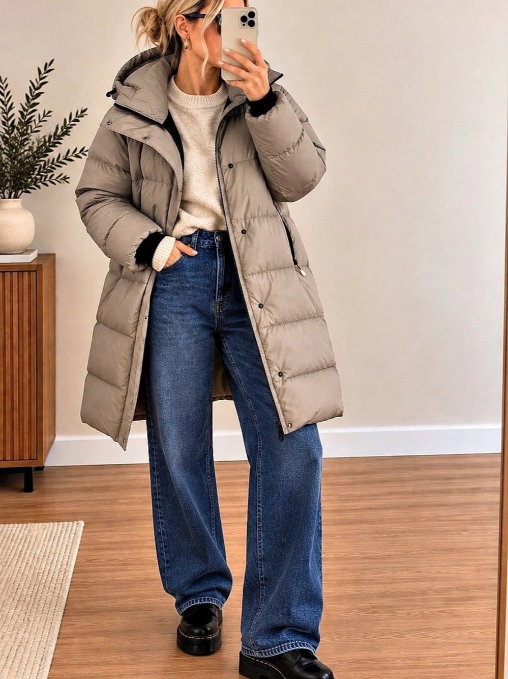Audvik Fosfo Women's beige Puffer Coat Like New